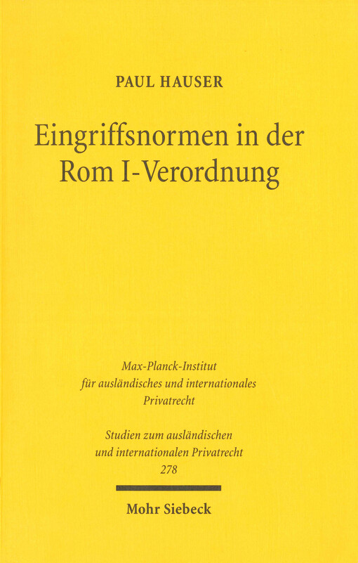 Eingriffsnormen in der Rom I-Verordnung