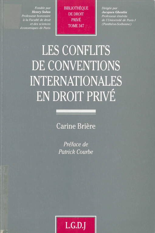 Les conflits de conventions internationales en droit privé