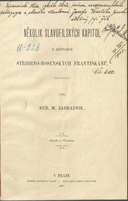 Několik slavofilských kapitol z historie stříbrno-bosenských františkánů