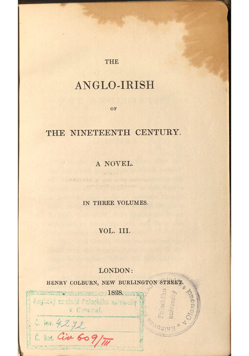 The Anglo-Irish of the nineteenth Century. A novel. Vol. III.