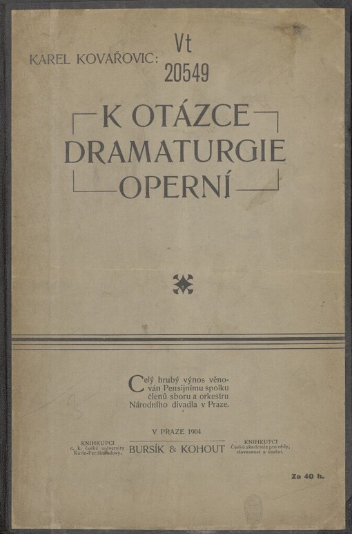 K otázce dramaturgie operní