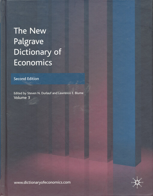 The new Palgrave dictionary of economics. Volume 3, equality - Hennipman