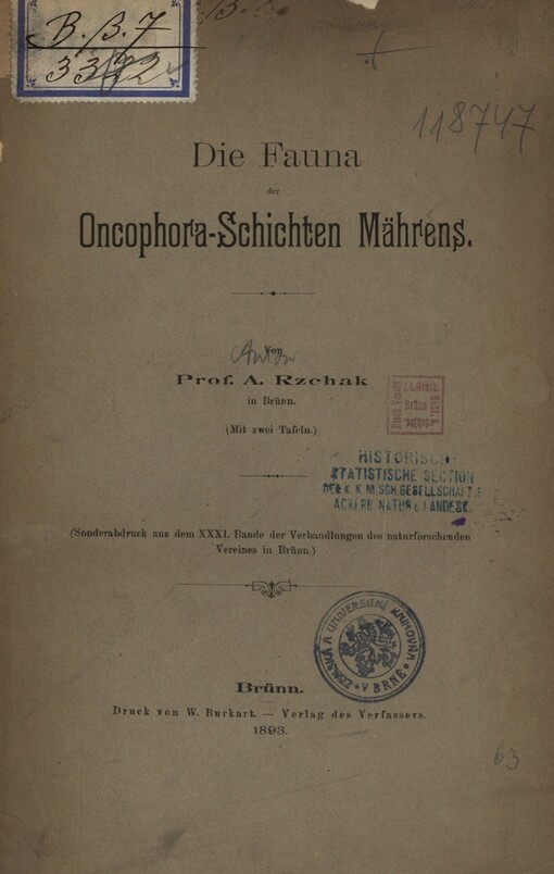 Die Fauna der Oncophora-Schichten Mährens