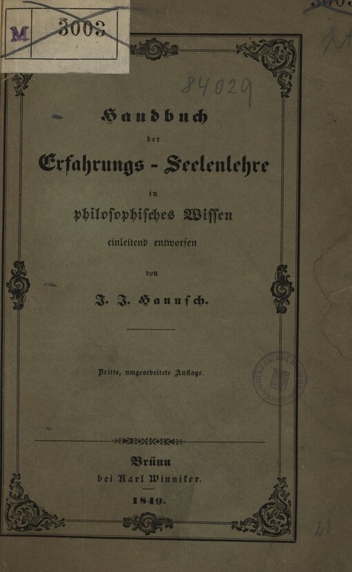 Handbuch der Erfahrungs-Seelenlehre in philosophisches Wissen einleitend entworfen