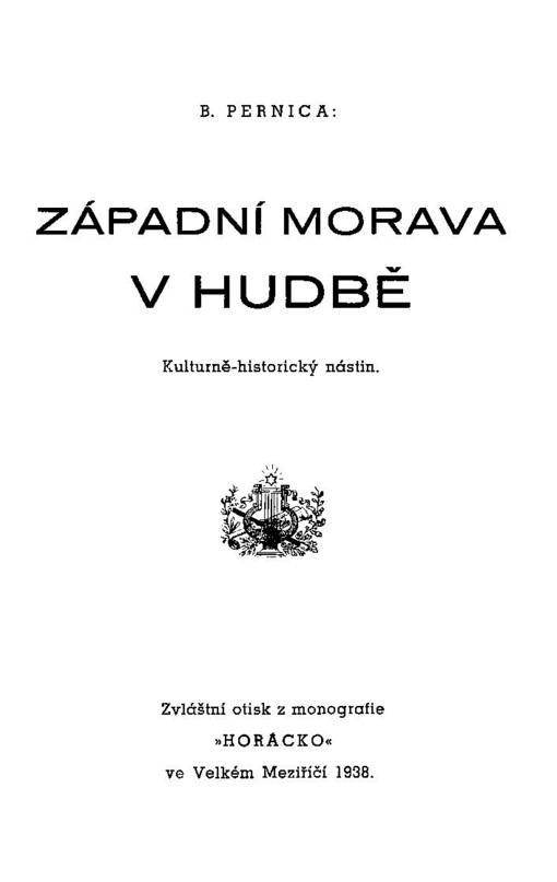 Západní Morava v hudbě: kulturně-historický nástin
