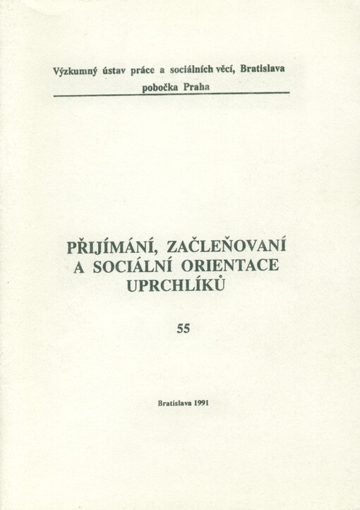 Přijímání, začleňování a sociální orientace uprchlíků