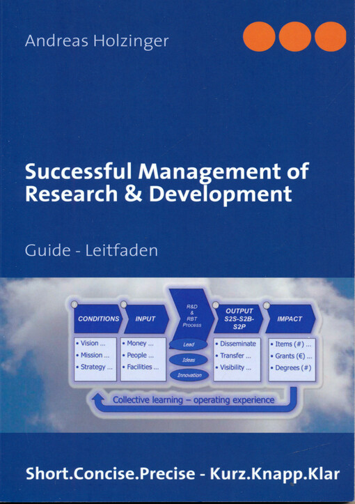 Successful management of research & development : guide = Erfolgreiches Management von Forschung & Entwicklung :  Leitfaden