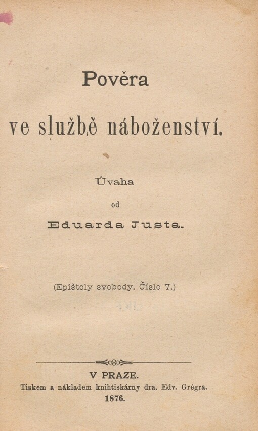 Pověra ve službě náboženství