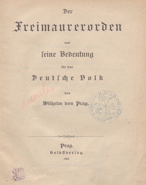 Freimaurerorden und seine Bedeutung für das Deutsche Volk
