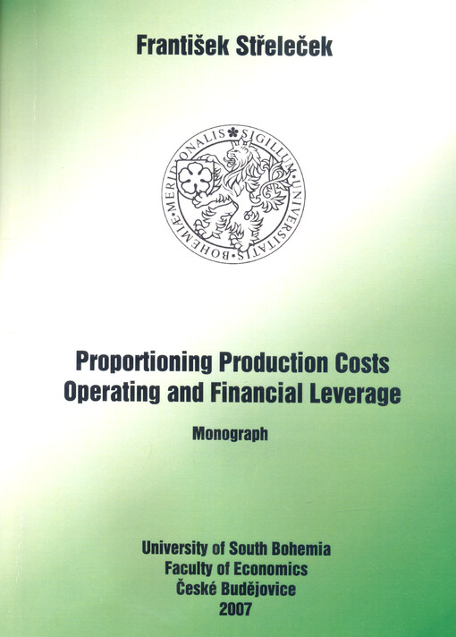 Proportioning production costs operating and financial leverage :monograph
