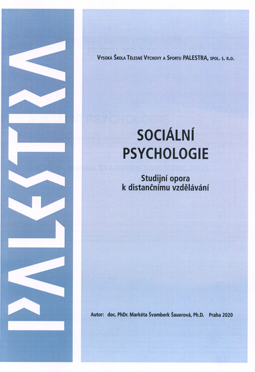 Sociální psychologie : studijní opora k distančnímu vzdělávání