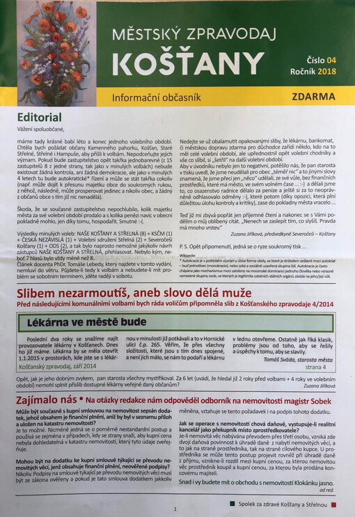 Městský zpravodaj Košťany : informační občasník