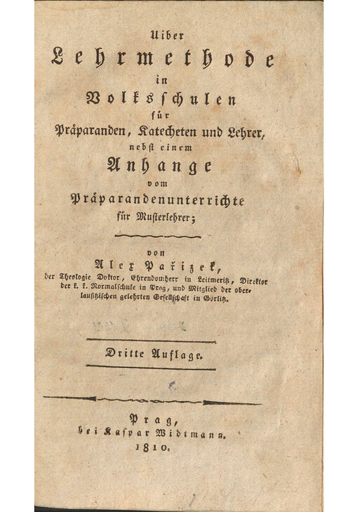 Uiber Lehrmethode in  Volksschulen für Präparanden, Katecheten und Lehrer, nebst einem Anhange vom Präparandenunterrichte für Musterlehrer