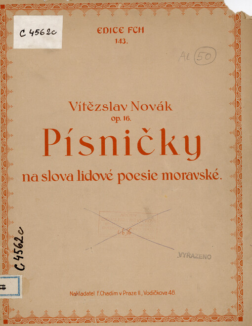 Písničky na slova lidové poesie moravské, op. 16. 2