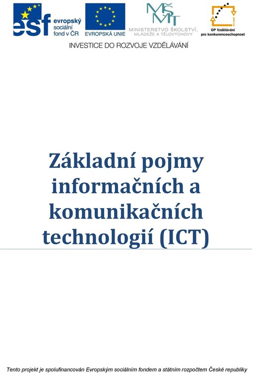 Základní pojmy informačních a komunikačních technologií