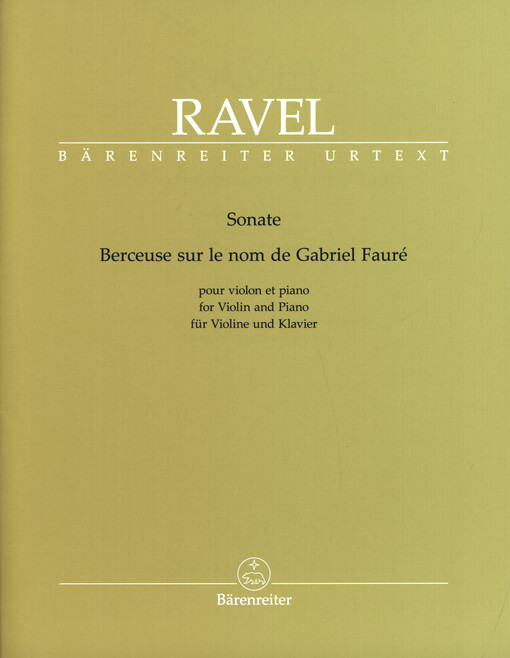 Sonate ; Berceuse Sur La Nom De Gabriel Fauré