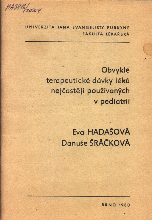 Tabulky obvyklých terapeutických dávek léků pro děti