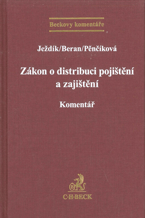 Zákon o distribuci pojištění a zajištění : komentář