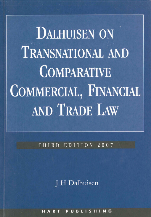 Dalhuisen on transnational and comparative commercial, financial and trade law