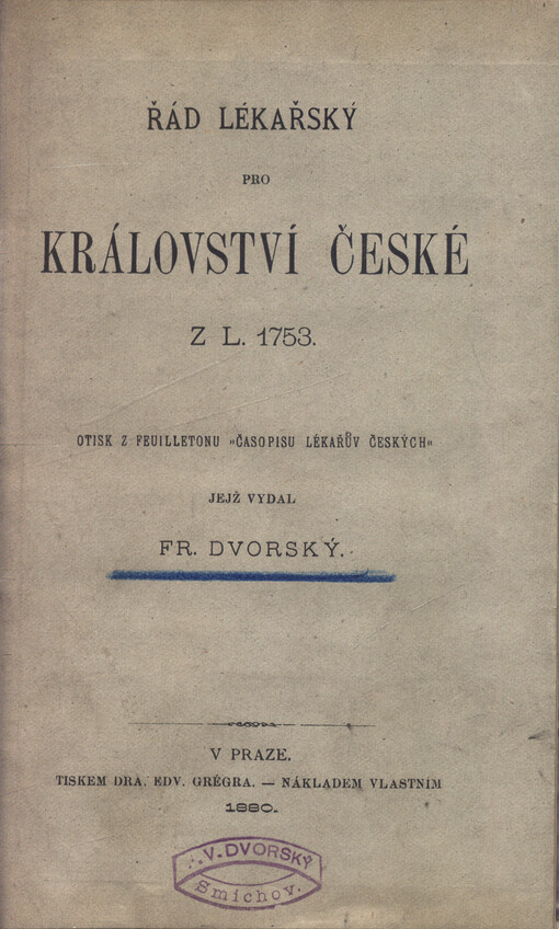Řád lékařský pro Království české z L. 1753