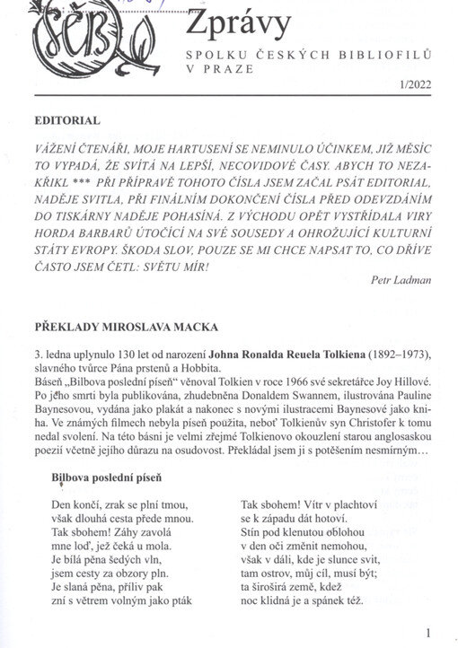 Zprávy Spolku českých bibliofilů v Praze