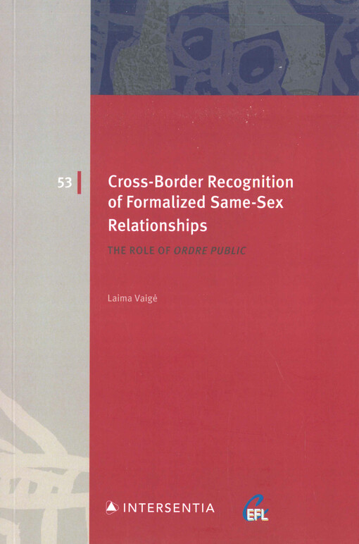 Cross-border recognition of formalized same-sex relationships : the role of ordre public