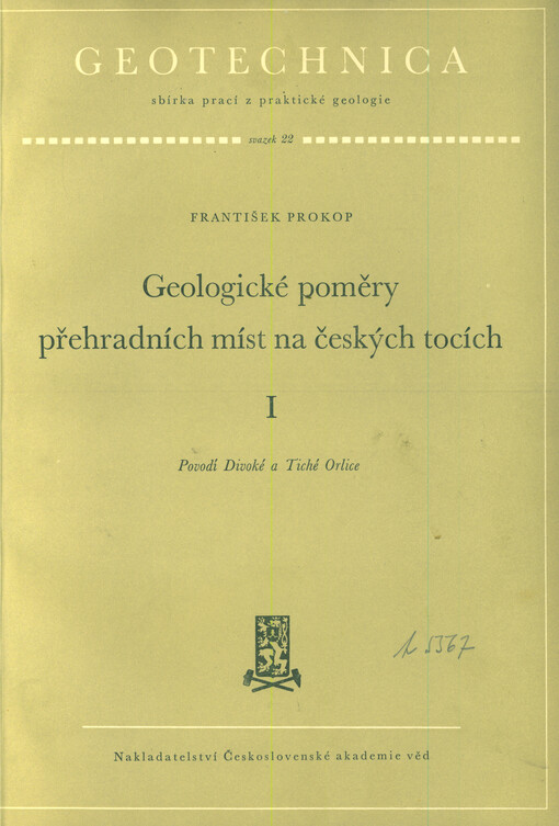 Geologické poměry přehradních míst na českých tocích. 1. [díl], Povodí Divoké a Tiché Orlice