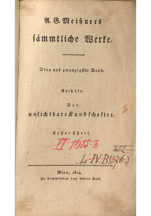 A.G. Meißners sämmtliche Werke. Drey und zwanzigster Band,