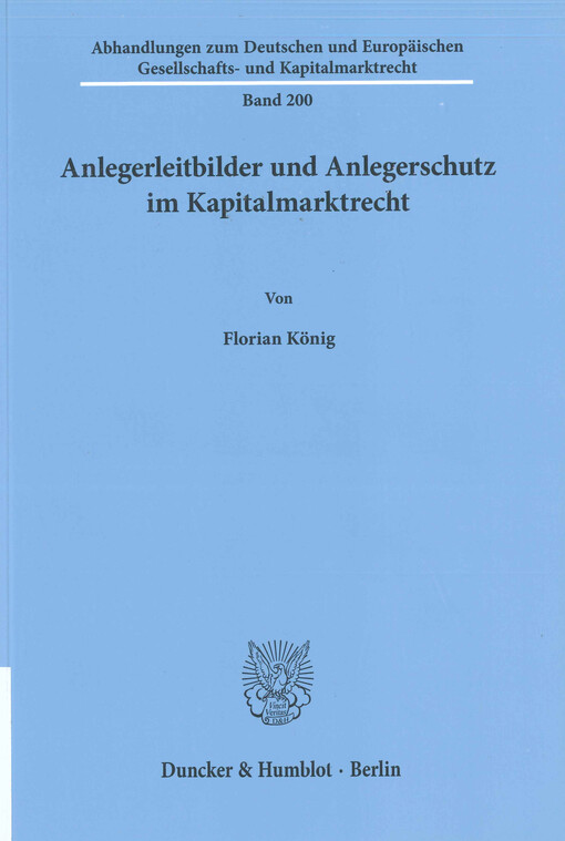 Anlegerleitbilder und Anlegerschutz im Kapitalmarktrecht