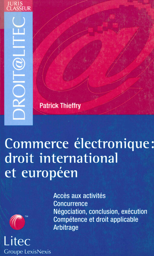 Commerce électronique: droit international et européen
