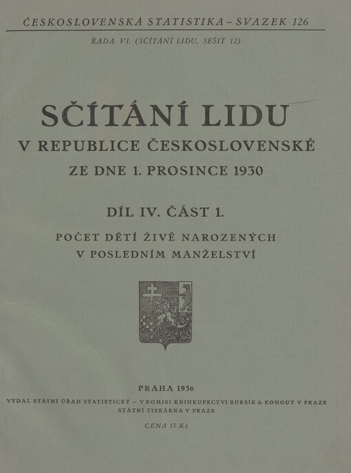 Sčítání lidu v republice Československé ze dne 1. prosince 1930