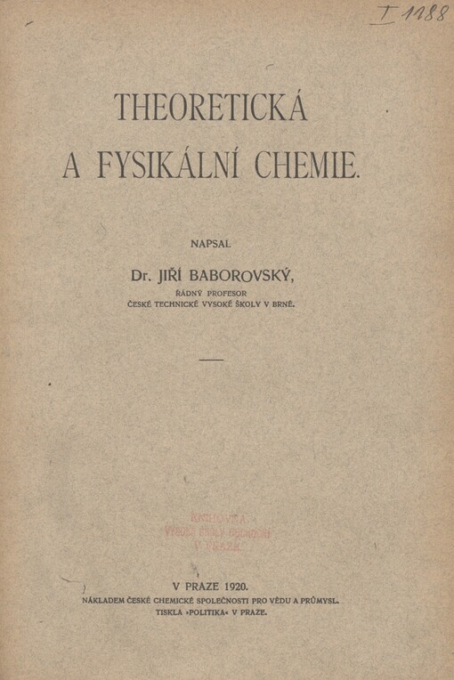 Theoretická a fysikální chemie