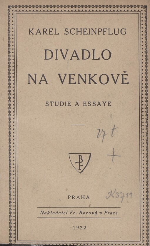 Divadlo na venkově: studie a essaye
