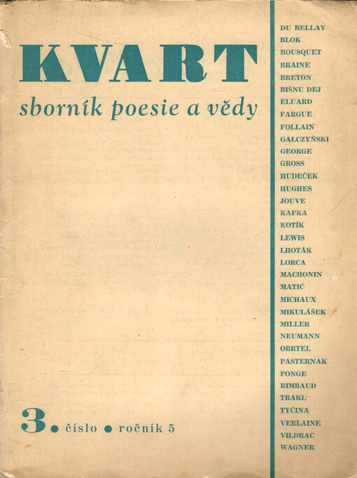 Kvart : sborník poesie a vědy