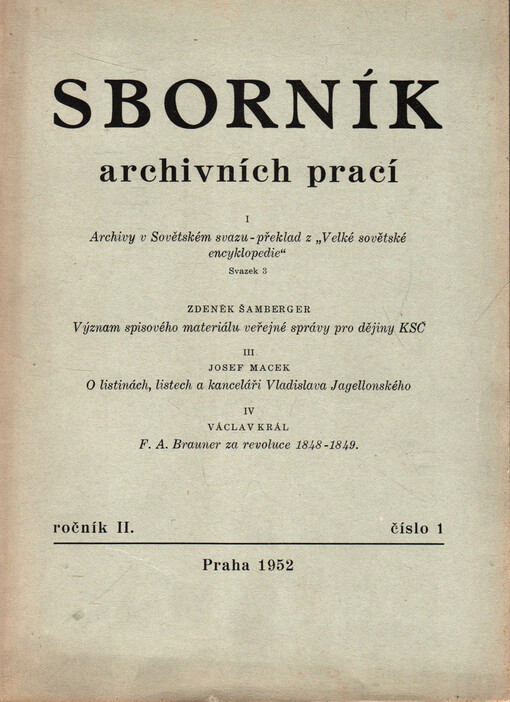 Sborník archivních prací