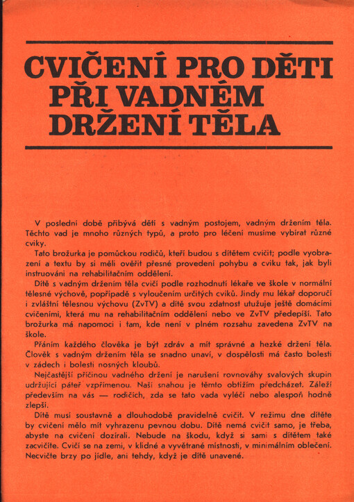 Cvičení pro děti při vadném držení těla
