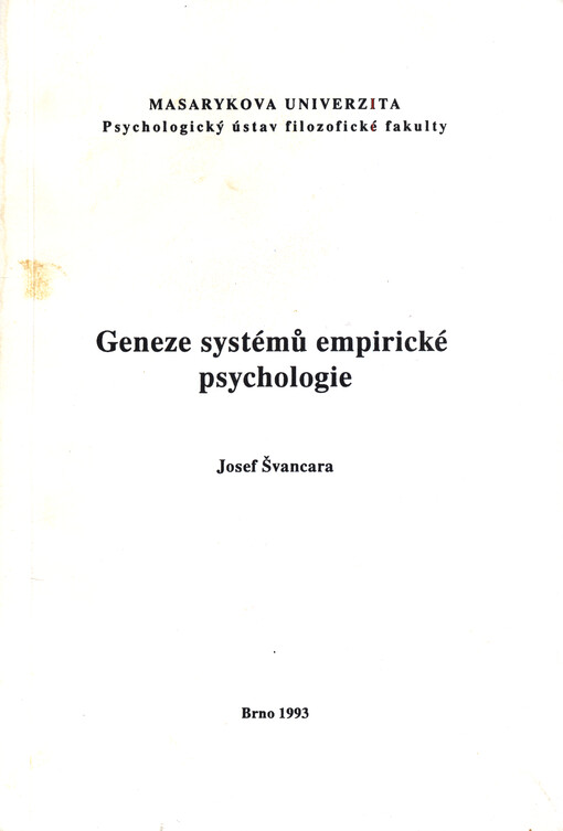 Geneze systémů empirické psychologie