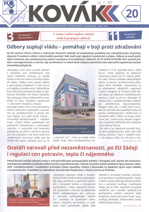Kovák : týdeník odborového svazu KOVO