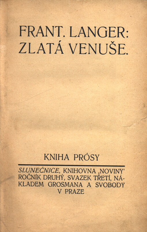 Zlatá Venuše :kniha prósy