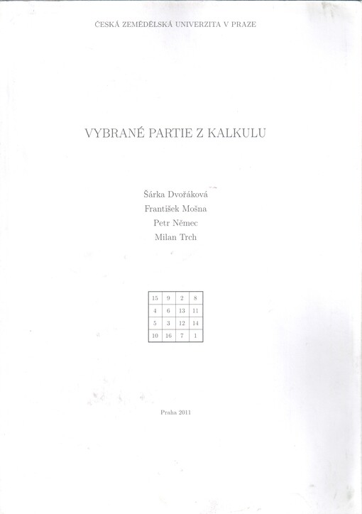 Vybrané partie z kalkulu