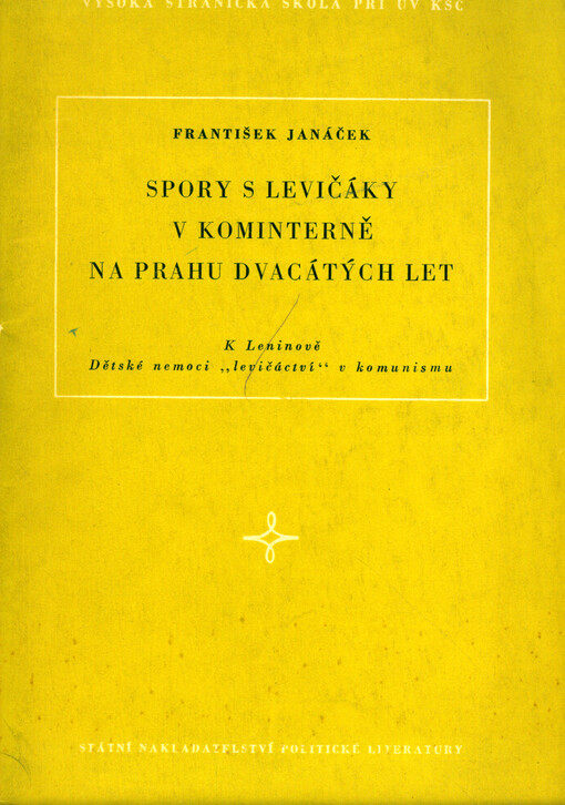 Spory s levičáky v Kominterně na prahu dvacátých let