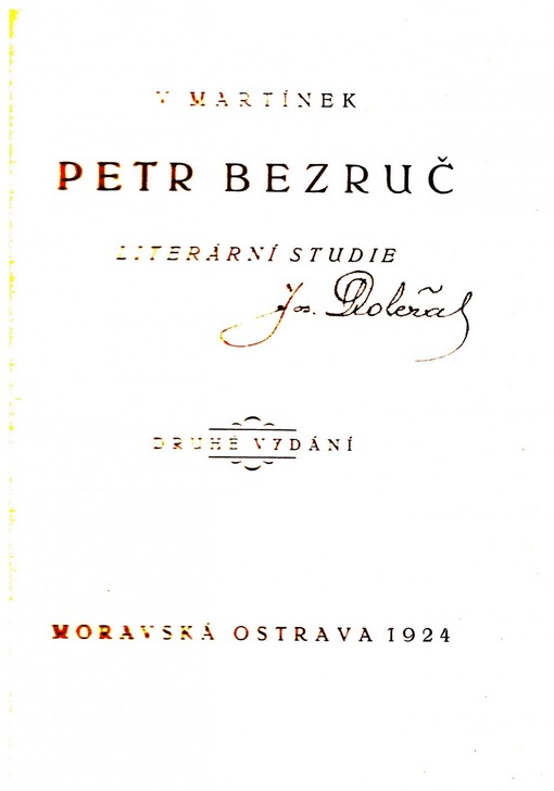 Petr Bezruč : literární studie