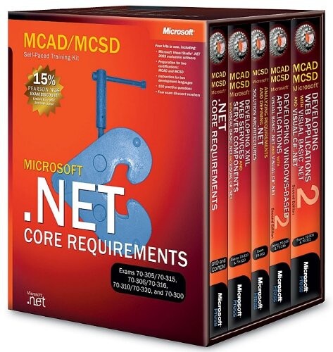 MCAD/MCSD Self-Paced Training Kit: Microsoft (2nd Edition) .NET Core Requirements, Exams 70-305, 70-315, 70-306, 70-316, 70-310, 70-320, and 70-300 box vol. set