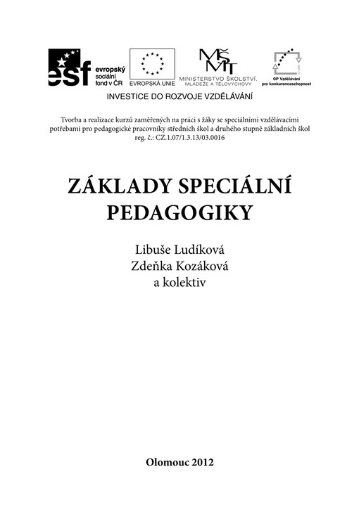 Základy speciální pedagogiky