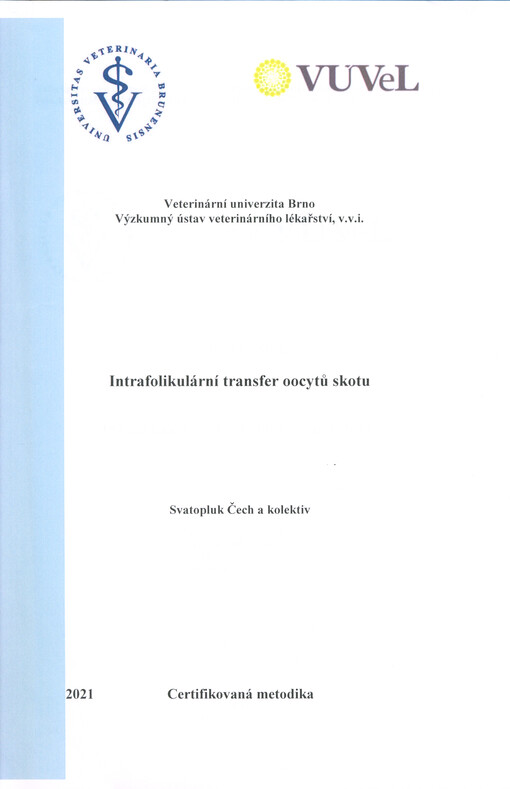 Intrafolikulární transfer oocytů skotu