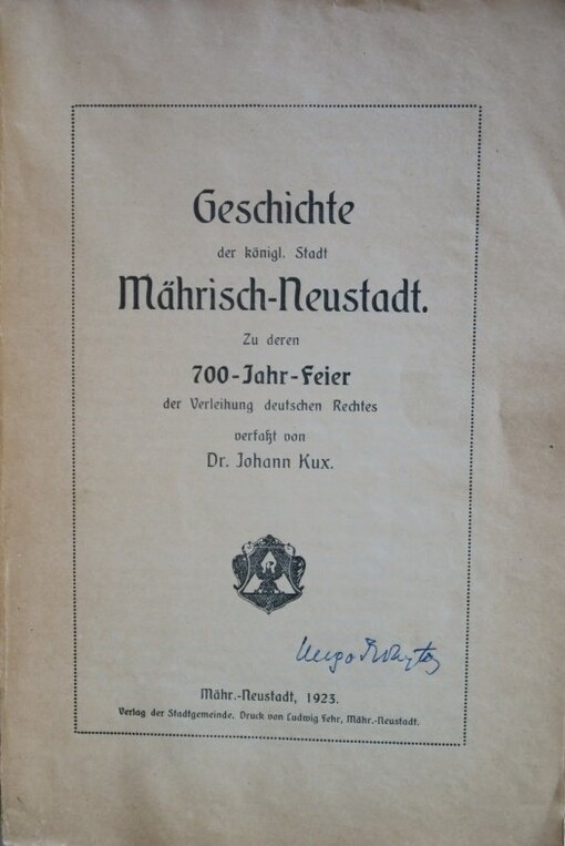 Geschichte der königl. Stadt Mährisch-Neustadt