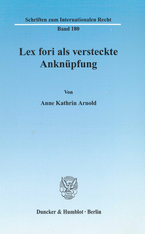 Lex fori als versteckte Anknüpfung