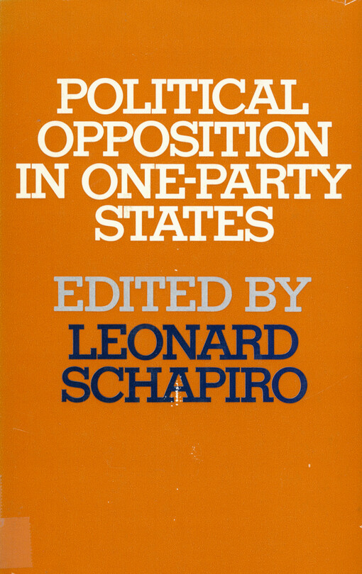 Political opposition in one-party states