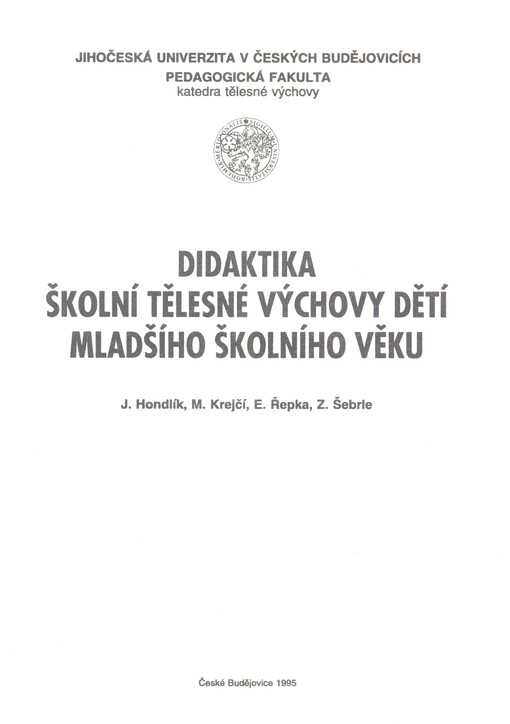 Didaktika školní tělesné výchovy dětí mladšího školního věku