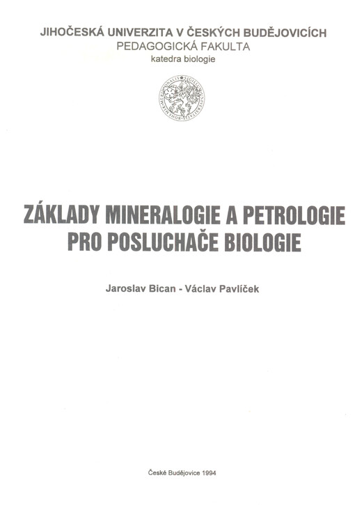 Základy mineralogie a petrologie pro posluchače biologie